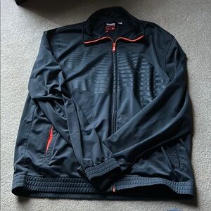 Puma Black and Orange Men's Zipper Active Jacket